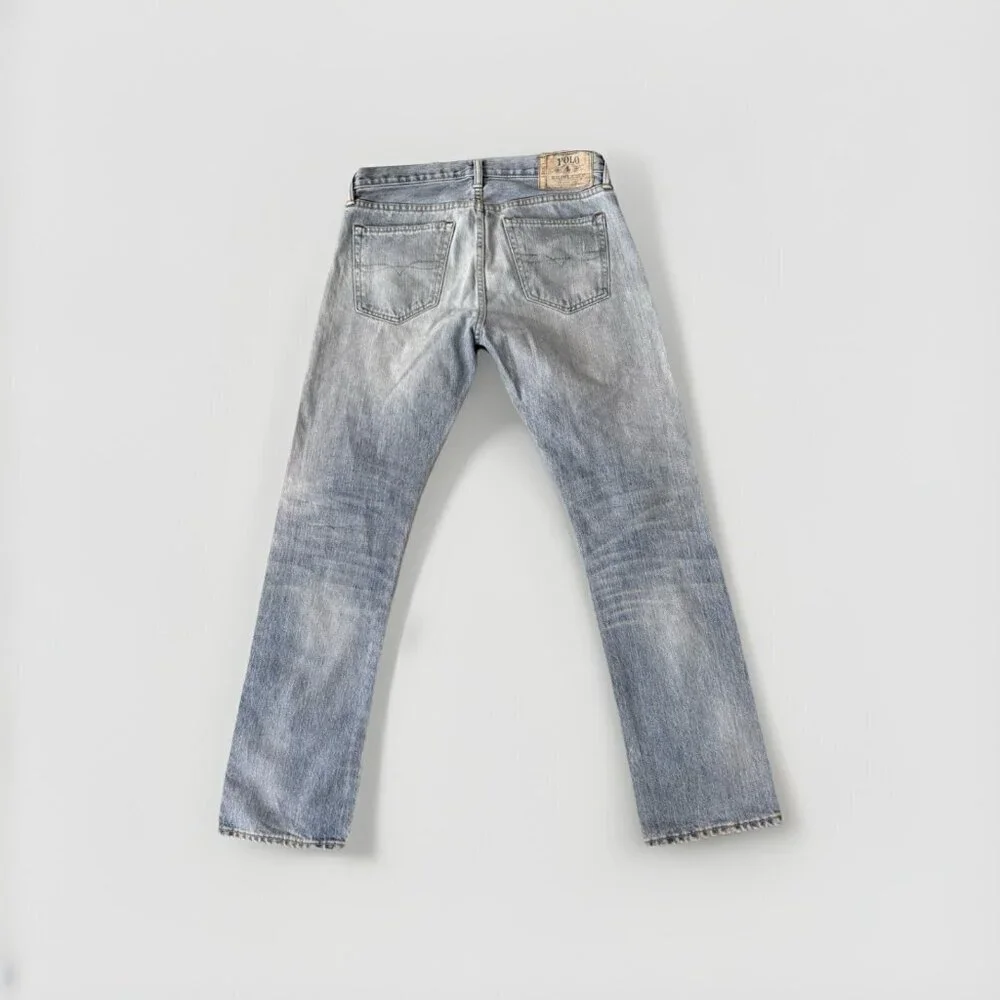 Polo Ralph Lauren Jeans 30x30 Light Wash Straight Fit Vintage Fade Denim